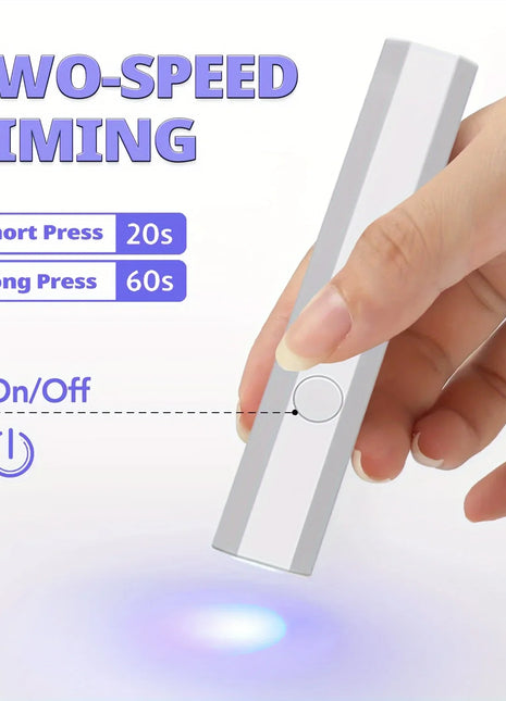 Rechargeable UV LED Nail Lamp Portable Handheld Nail Dryer with 2