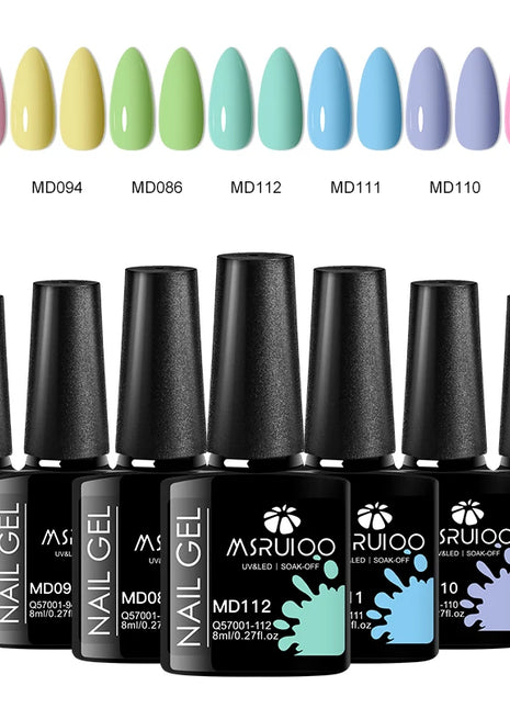 7pc Nail Gel Polish Set DIY Nail Art Design All For Decoration Soak