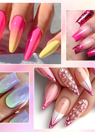 7pc Nail Gel Polish Set DIY Nail Art Design All For Decoration Soak