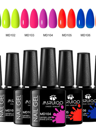 7pc Nail Gel Polish Set DIY Nail Art Design All For Decoration Soak