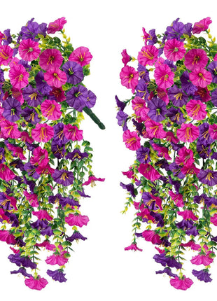 Simulation eucalyptus morning glory wall hanging artificial green