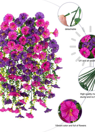 Simulation eucalyptus morning glory wall hanging artificial green