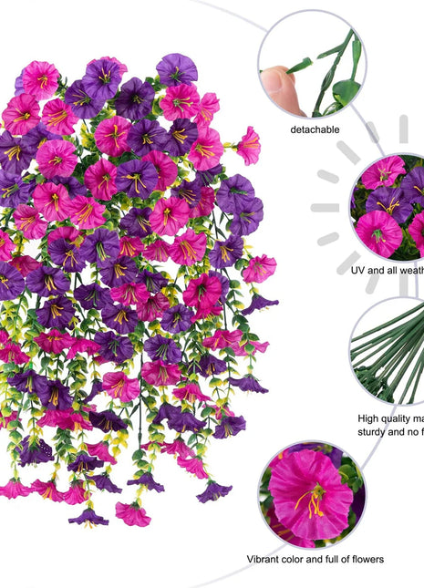 Simulation eucalyptus morning glory wall hanging artificial green