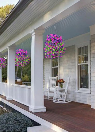 Simulation eucalyptus morning glory wall hanging artificial green