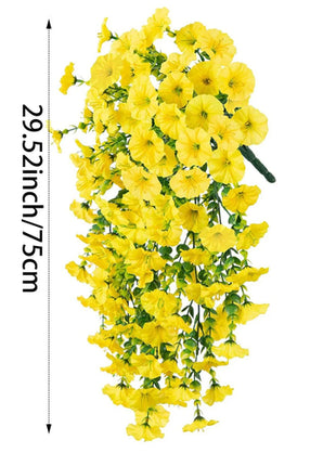 Simulation eucalyptus morning glory wall hanging artificial green