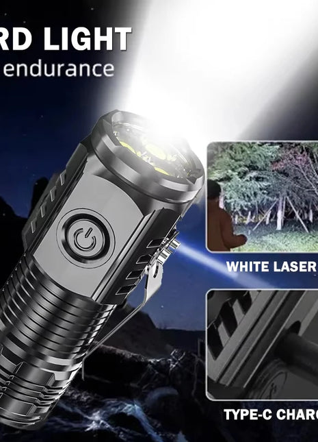 Portable Mini LED Flashlight Powerful 3*Wick Small Pocket Torch USB