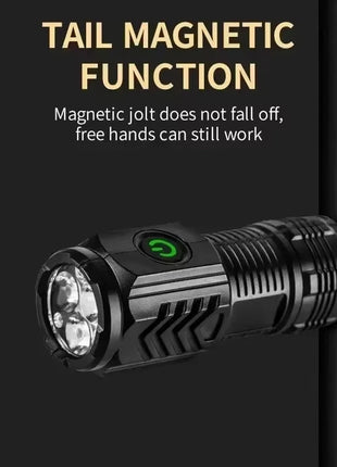 Portable Mini LED Flashlight Powerful 3*Wick Small Pocket Torch USB