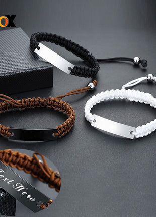 Personalized Stainless Name Bracelet | Custom Braided Bracelet