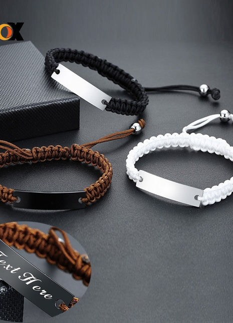 Personalized Stainless Name Bracelet | Custom Braided Bracelet