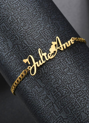 Atoztide Custom Personalized Name Bracelet Stainless Steel Charms