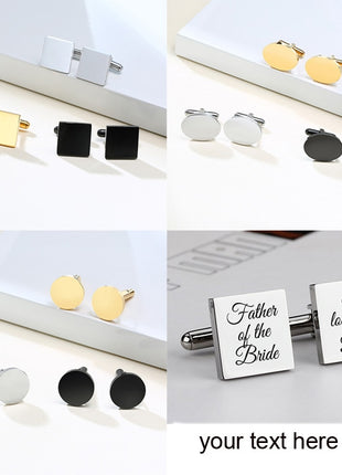 Engrave Initial Cufflinks For Wedding Birthday Groomsmen Gift