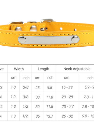 Pu Leather Cat Collar Personalized Kitten Collar Id Name Engraving Pet