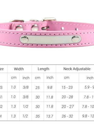Pu Leather Cat Collar Personalized Kitten Collar Id Name Engraving Pet