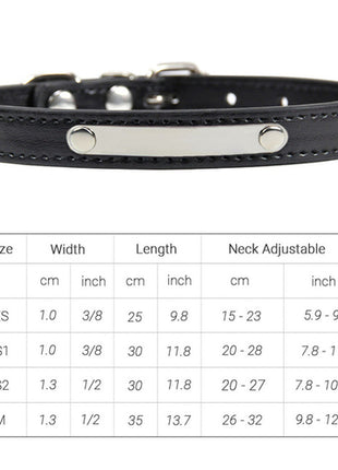 Pu Leather Cat Collar Personalized Kitten Collar Id Name Engraving Pet