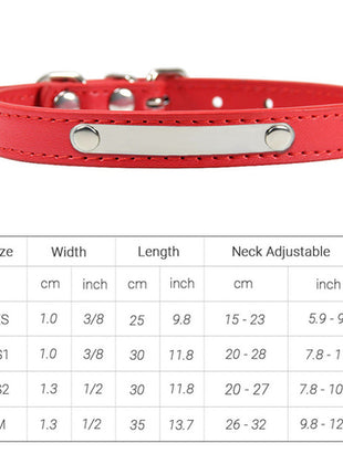 Pu Leather Cat Collar Personalized Kitten Collar Id Name Engraving Pet