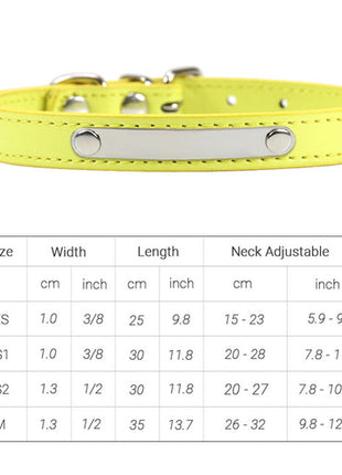 Pu Leather Cat Collar Personalized Kitten Collar Id Name Engraving Pet