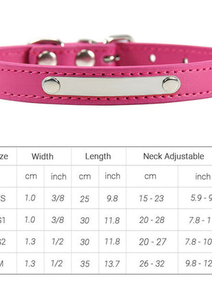 Pu Leather Cat Collar Personalized Kitten Collar Id Name Engraving Pet
