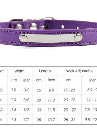 Pu Leather Cat Collar Personalized Kitten Collar Id Name Engraving Pet