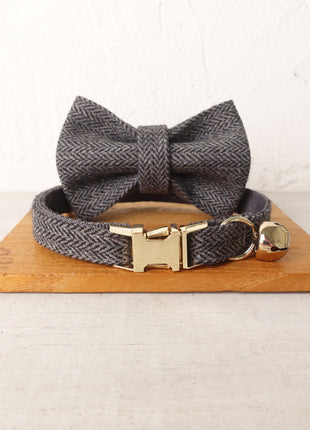 Cat Collar with Bell Bow Personalized Engraving Nameplate Kitten