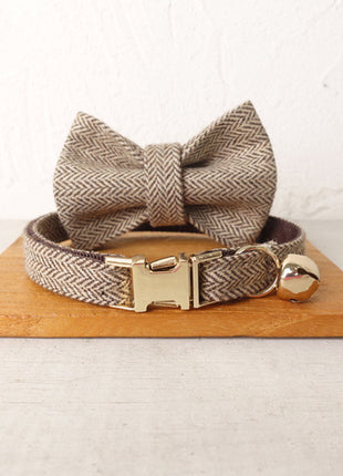 Cat Collar with Bell Bow Personalized Engraving Nameplate Kitten