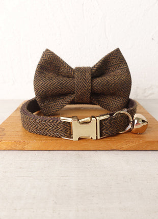 Cat Collar with Bell Bow Personalized Engraving Nameplate Kitten