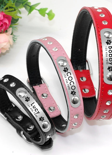 Leather Cat Collar Personalized Cat Collar For Puppy Small Dogs Pet