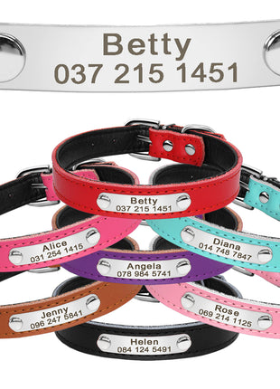 Leather Cat Collar Personalized Cat Collar For Puppy Small Dogs Pet