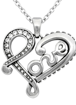 Engraved LOVE letter Heart Necklace