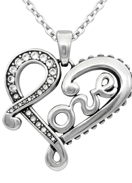 Engraved LOVE letter Heart Necklace