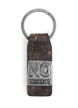 Leather Keychain With Message  -  NO REGRETS