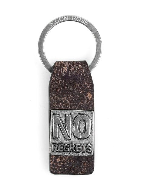 Leather Keychain With Message  -  NO REGRETS
