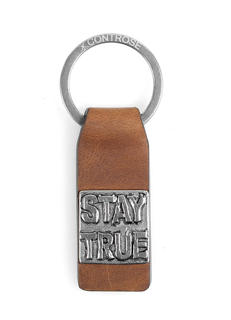Leather Keychain With Message  - STAY TRUE