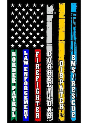 Thin Blue Line Red Line Fire, Police, Military, Dispatch Corrections Flag DECAL.