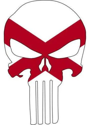 Punisher Skull Alabama Flag Window Decal Sticker Graphic - Multiple Sizes.