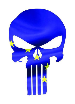 Punisher Skull Alaska Flag Window Decal Sticker Graphic - Multiple Sizes.