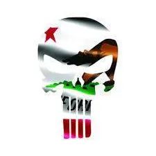 Punisher Skull California Flag Window Decal Sticker Graphic - Multiple Sizes.
