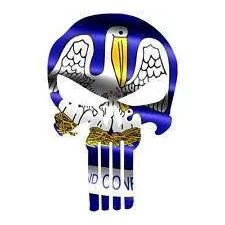 Punisher Skull Louisiana Flag Window Decal Sticker Graphic - Multiple Sizes.