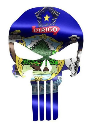 Punisher Skull Michigan Flag Window Decal Sticker Graphic - Multiple Sizes.