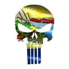 Punisher Skull Montana Flag Window Decal Sticker Graphic - Multiple Sizes.