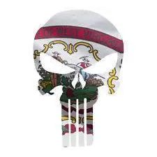 Punisher Skull West Virginia Flag Window Decal Sticker Graphic - Multiple Sizes.