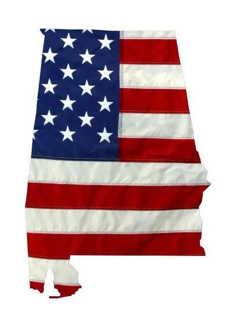 State of Alabama Full Color Tattered Flag Decal - Various Sizes.