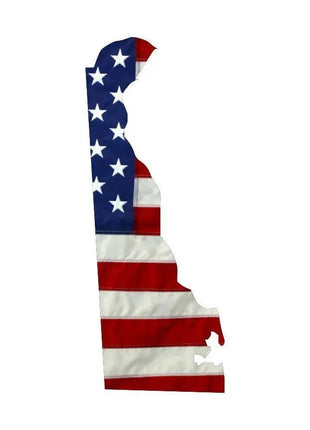 State of Delaware Realistic American Flag Window Decal - Various Sizes.