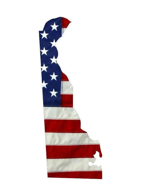 State of Delaware Realistic American Flag Window Decal - Various Sizes.