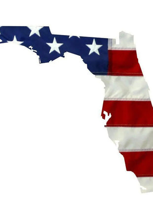 State of Florida Realistic American Flag Window Decal - Various Sizes.