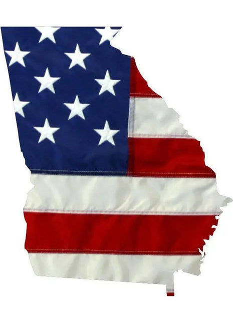 State of Georgia Realistic American Flag Window Decal - Various Sizes.