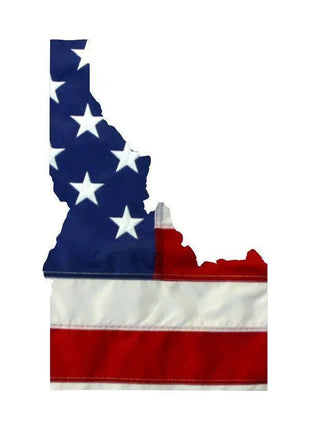 State of Idaho Realistic American Flag Window Decal - Various Sizes.
