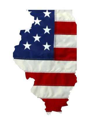 State of Illinois Realistic American Flag Window Decal - Various Sizes.