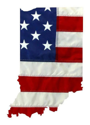 State of Indiana Realistic American Flag Window Decal - Various Sizes.