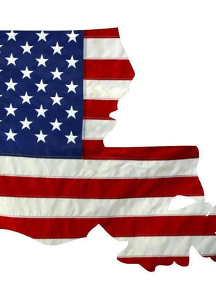State of Louisiana Realistic American Flag Window Decal - Various Sizes.