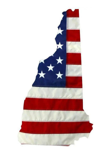 State of New Hampshire Realistic American Flag Window Decal - Various Sizes.